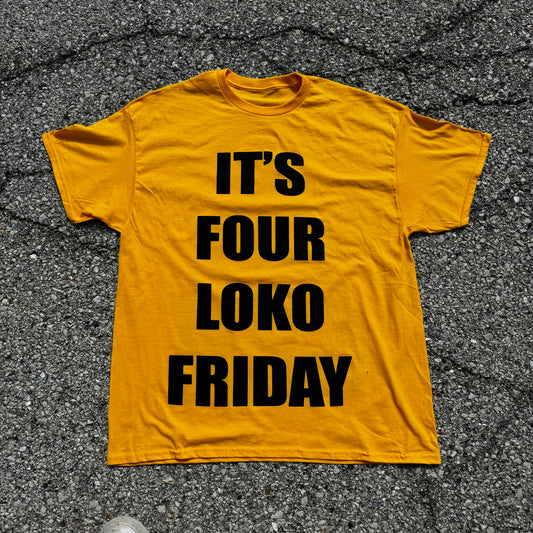 Four Loko Friday Gold Yellow T-Shirt